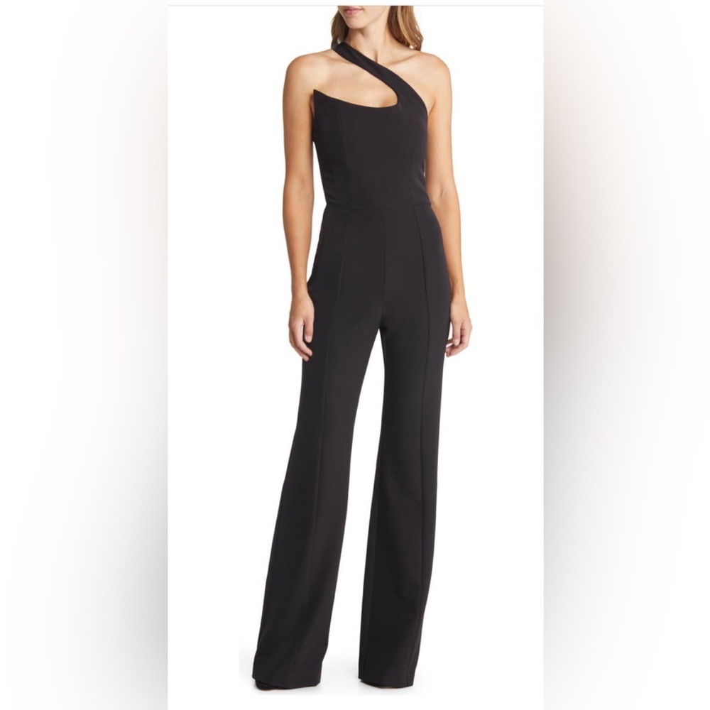 Black Halo Brew One Shoulder Jumpsuit- Sz 10